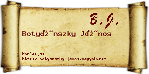 Botyánszky János névjegykártya